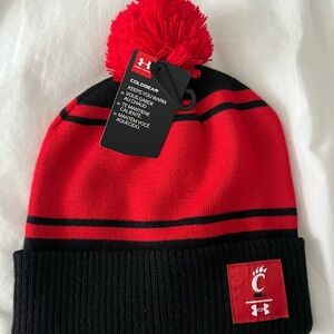 Under Armour UC Red and Black Striped Beanie